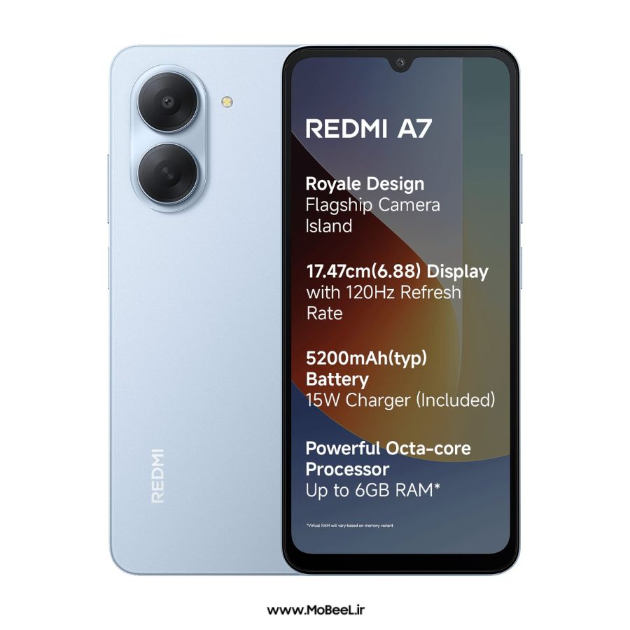 گوشی موبایل شیائومی مدل Redmi A7 دو سيم کارت ظرفیت 64 گیگابایت و رم 3 گیگابایت